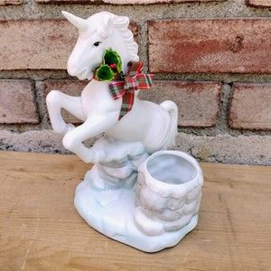 Holiday Unicorn Ceramic Decor
